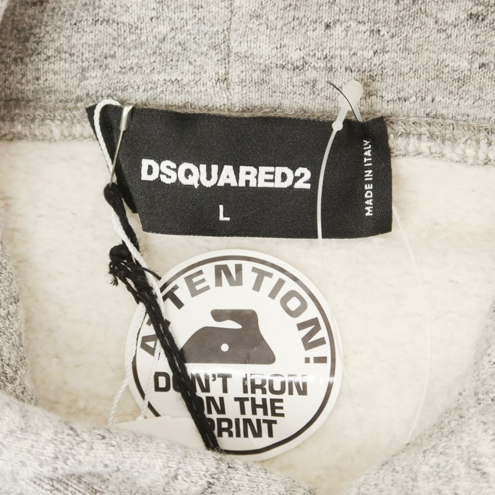 【新品】ディースクエアード DSQUARED2 コットン プルオーバー パーカー グレー【 L 】【 状態ランクN 】【 メンズ 】