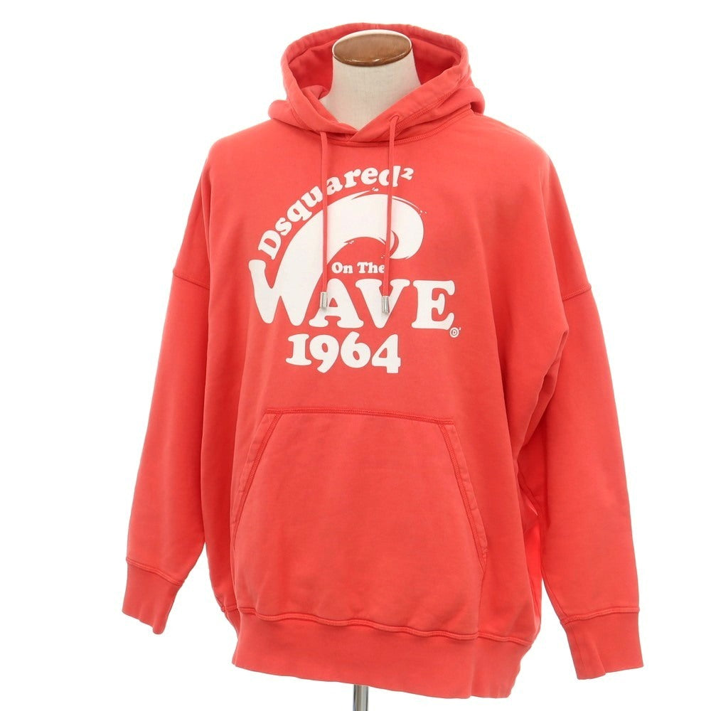 【新品】ディースクエアード DSQUARED2 コットン スウェット プルオーバー パーカー コーラルピンク系【 M 】【 状態ランクN 】【 メンズ 】