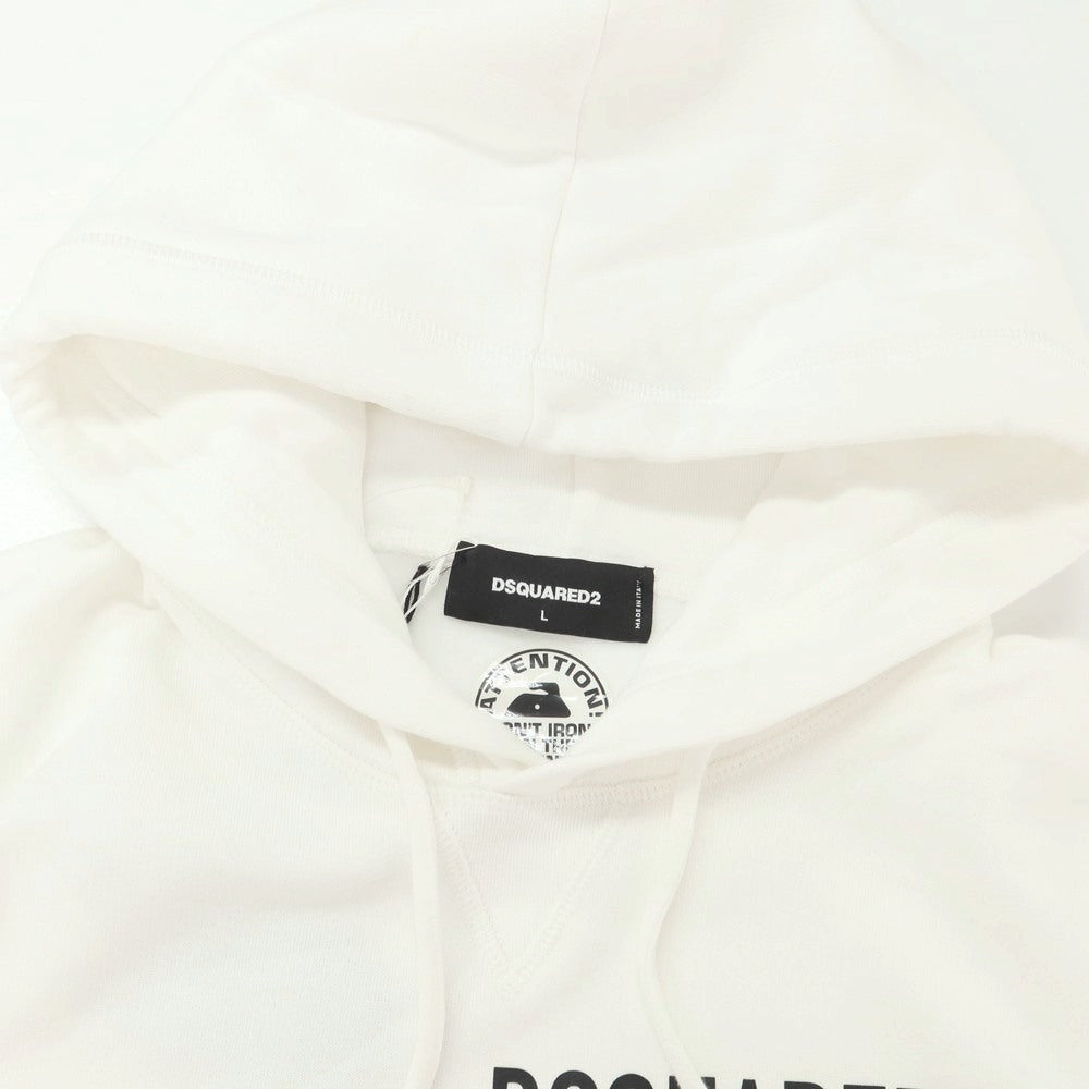 【新品】ディースクエアード DSQUARED2 コットン スウェット プルオーバー パーカー ホワイト【 L 】【 状態ランクN 】【 メンズ 】
