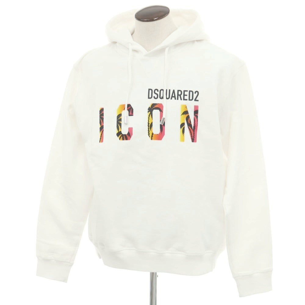 【新品】ディースクエアード DSQUARED2 コットン スウェット プルオーバー パーカー ホワイト【 XL 】【 状態ランクN 】【 メンズ 】