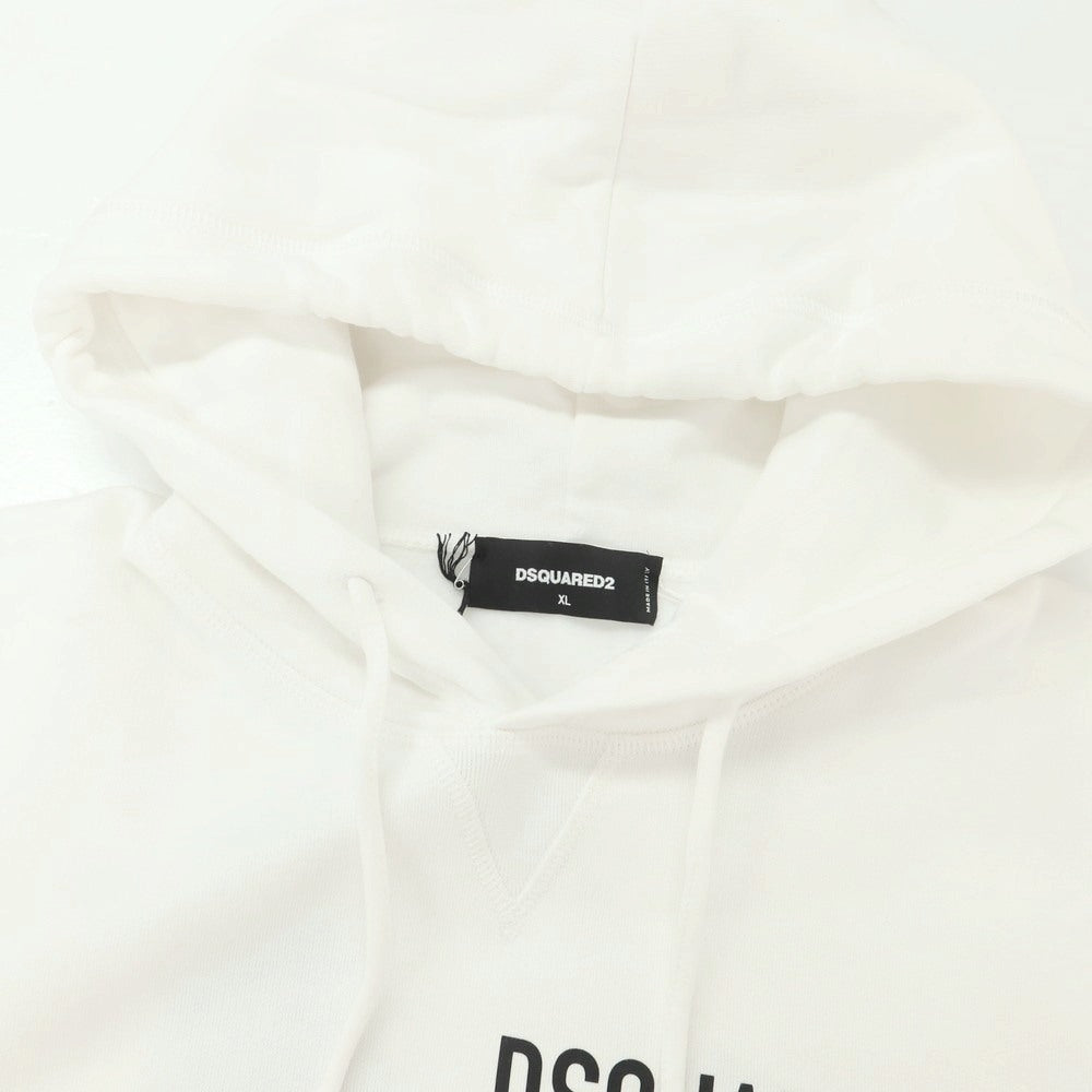 【新品】ディースクエアード DSQUARED2 コットン スウェット プルオーバー パーカー ホワイト【 XL 】【 状態ランクN 】【 メンズ 】