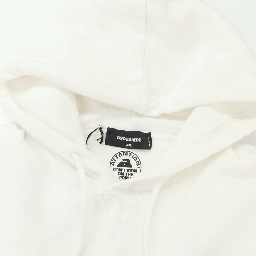 【新品】ディースクエアード DSQUARED2 コットン スウェット プルオーバー パーカー ホワイト【 XXL 】【 状態ランクN 】【 メンズ 】