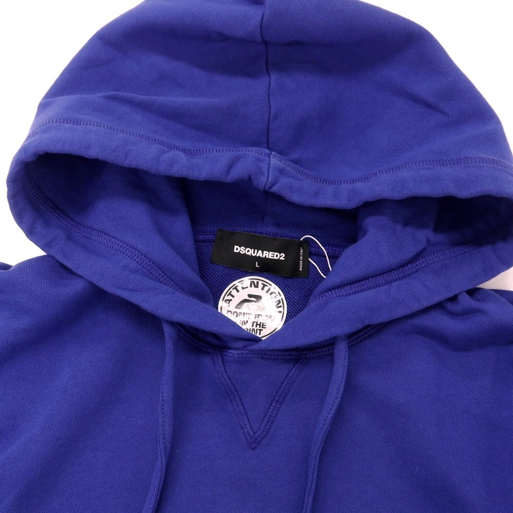 【新品】ディースクエアード DSQUARED2 コットン スウェット プルオーバー パーカー ロイヤルブルー【 L 】【 状態ランクN 】【 メンズ 】