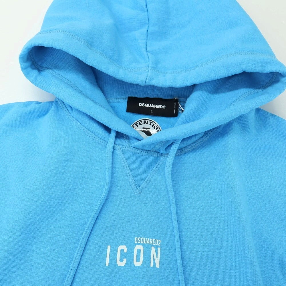 【新品】ディースクエアード DSQUARED2 コットン スウェット プルオーバー パーカー ライトブルー【 L 】【 状態ランクN 】【 メンズ 】