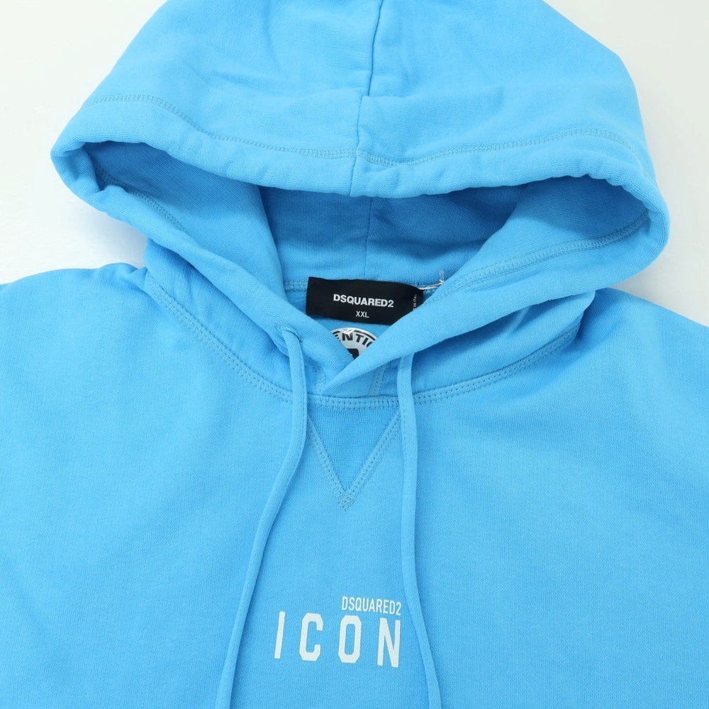 【新品アウトレット】ディースクエアード DSQUARED2 コットン スウェット プルオーバー パーカー ライトブルー【 XXL 】【 状態ランクN- 】【 メンズ 】