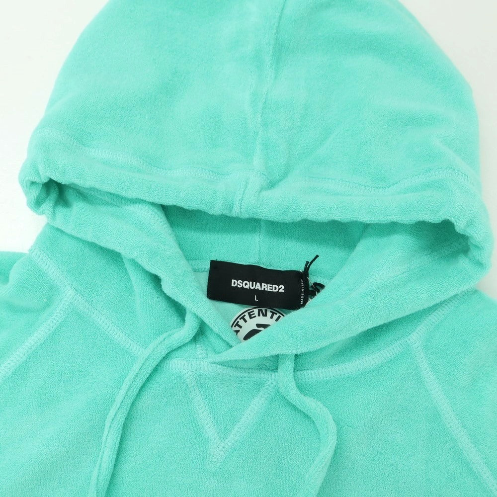 【新品】ディースクエアード DSQUARED2 コットンナイロン パイル プルオーバー パーカー ミント【 L 】【 状態ランクN 】【 メンズ 】