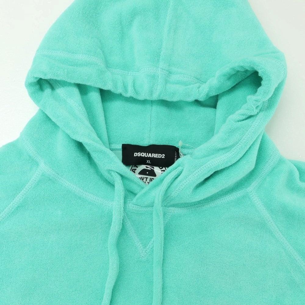 【新品】ディースクエアード DSQUARED2 コットンナイロン パイル プルオーバー パーカー ミント【 XL 】【 状態ランクN 】【 メンズ 】