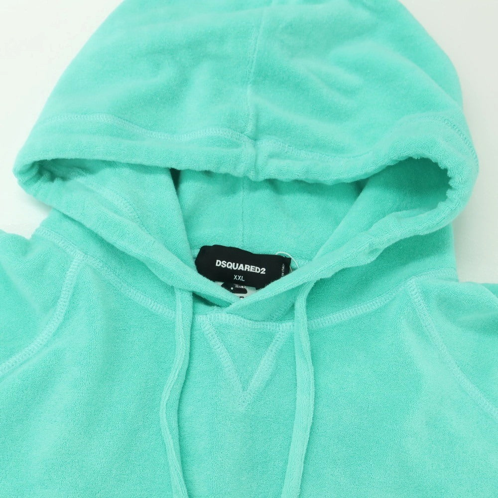 【新品】ディースクエアード DSQUARED2 コットンナイロン パイル プルオーバー パーカー ミント【 XXL 】【 状態ランクN 】【 メンズ 】
