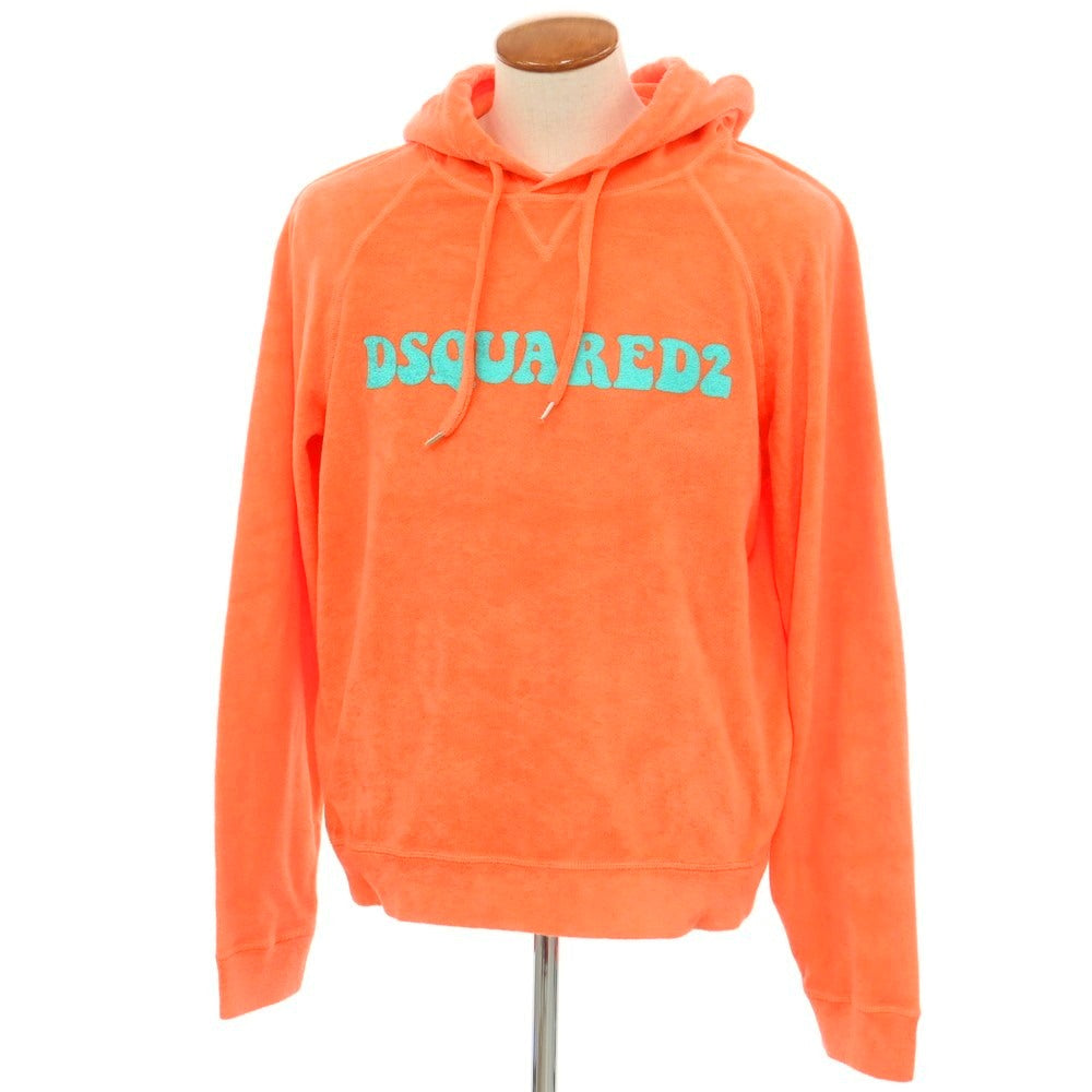 【新品】ディースクエアード DSQUARED2 コットンナイロン パイル プルオーバー パーカー アプリコットオレンジ【 M 】【 状態ランクN 】【 メンズ 】