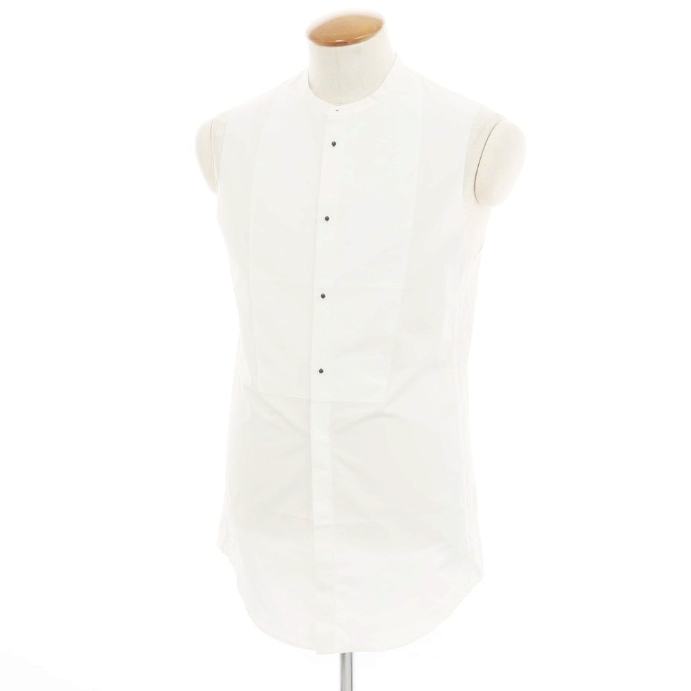 【新品】ディースクエアード DSQUARED2 コットン バンドカラー ノースリーブ シャツ ホワイト【 48 】【 状態ランクN 】【 メンズ 】
