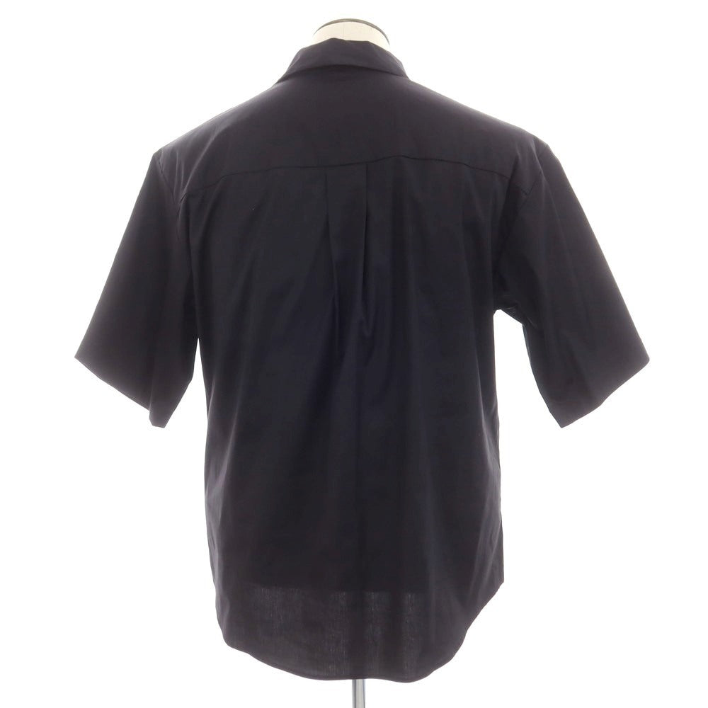 【新品】ディースクエアード DSQUARED2 ストレッチ コットン オープンカラー 半袖シャツ ブラック【 52 】【 状態ランクN 】【 メンズ 】