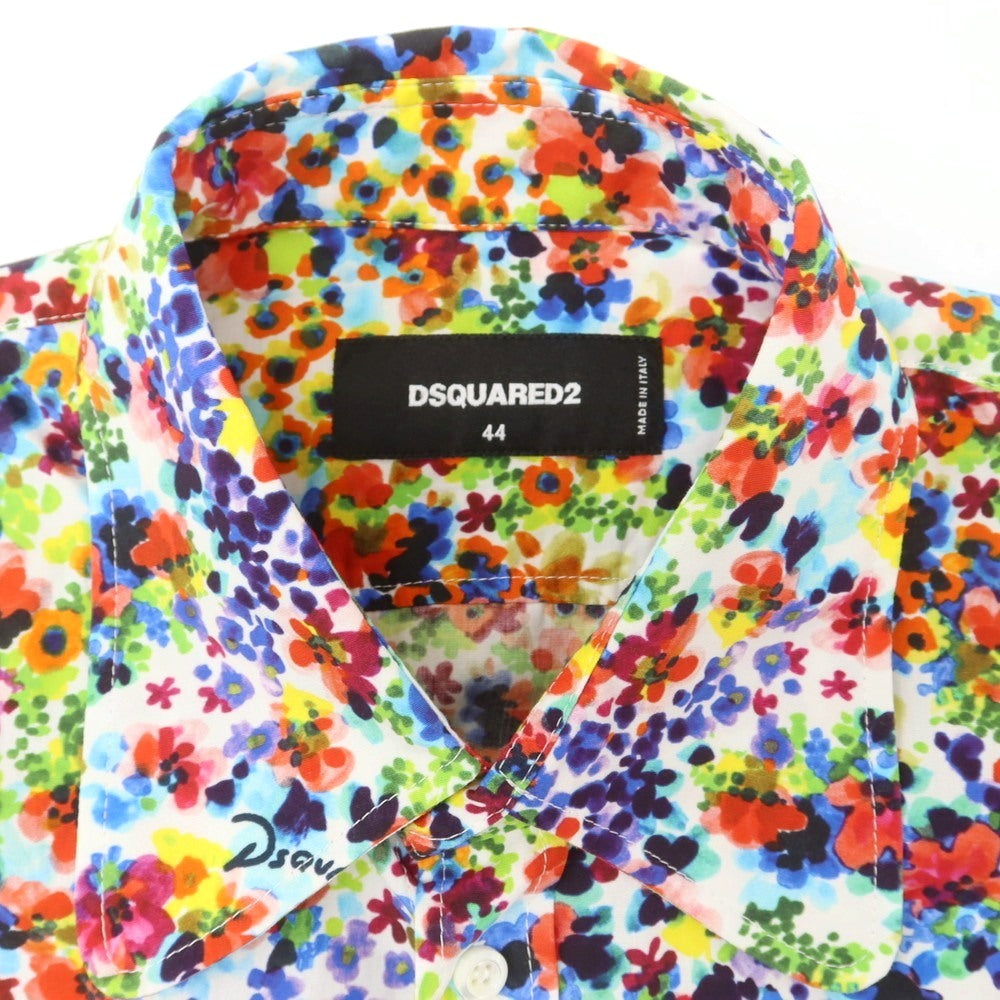 【新品】ディースクエアード DSQUARED2 コットン 花柄 カジュアルシャツ マルチカラー【 44 】【 状態ランクN 】【 メンズ 】