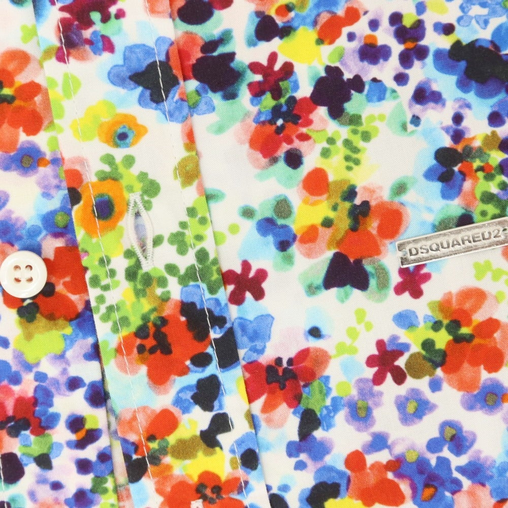 【新品】ディースクエアード DSQUARED2 コットン 花柄 カジュアルシャツ マルチカラー【 44 】【 状態ランクN 】【 メンズ 】