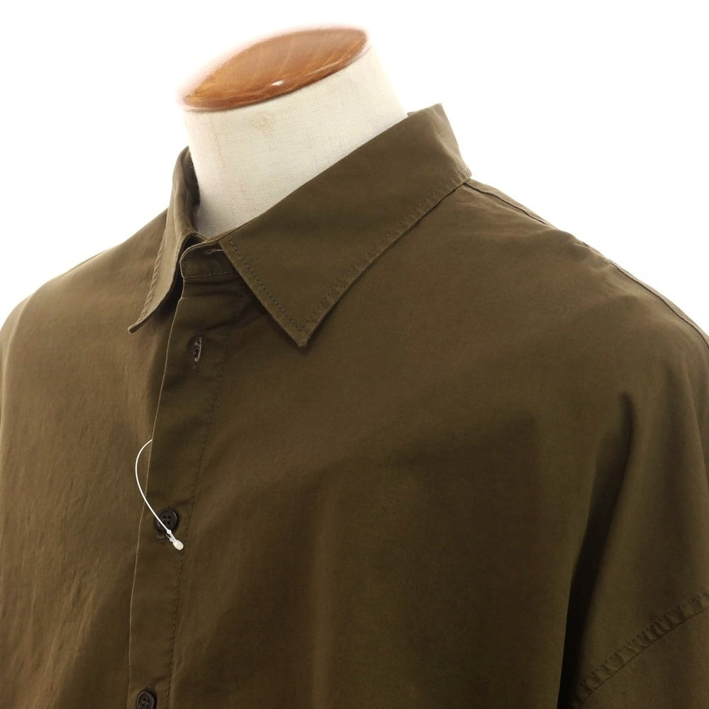 【新品】ディースクエアード DSQUARED2 ストレッチ コットン カジュアルシャツ ダークカーキxブルー【 46 】【 状態ランクN 】【 メンズ 】