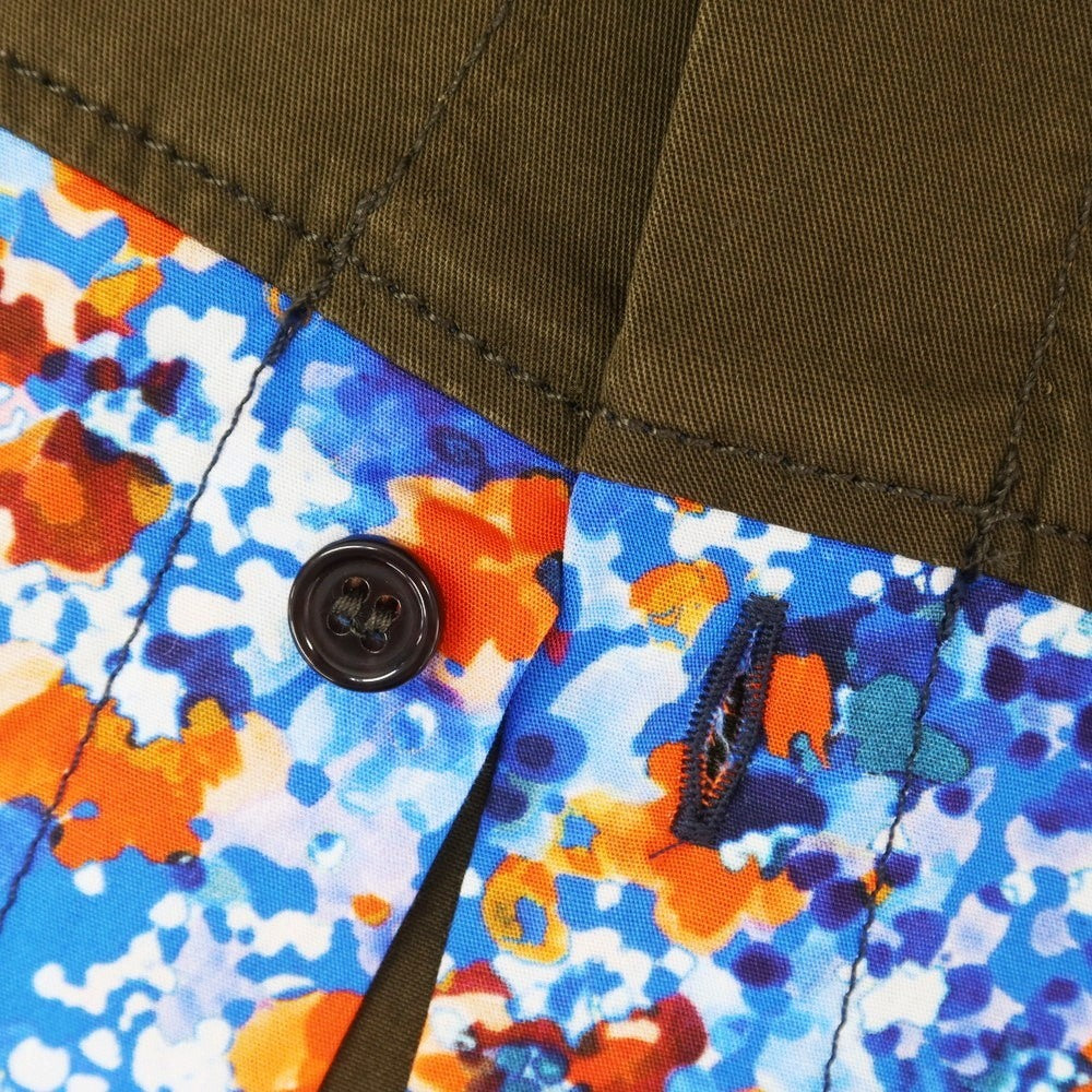 【新品】ディースクエアード DSQUARED2 ストレッチ コットン カジュアルシャツ ダークカーキxブルー【 46 】【 状態ランクN 】【 メンズ 】