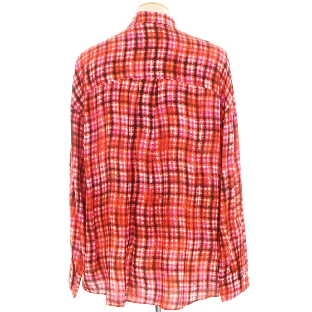 【新品】ディースクエアード DSQUARED2 レーヨン チェック カジュアルシャツ レッド【 44 】【 状態ランクN 】【 メンズ 】