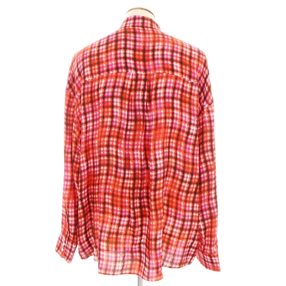 【新品】ディースクエアード DSQUARED2 レーヨン チェック カジュアルシャツ レッド【 46 】【 状態ランクN 】【 メンズ 】
