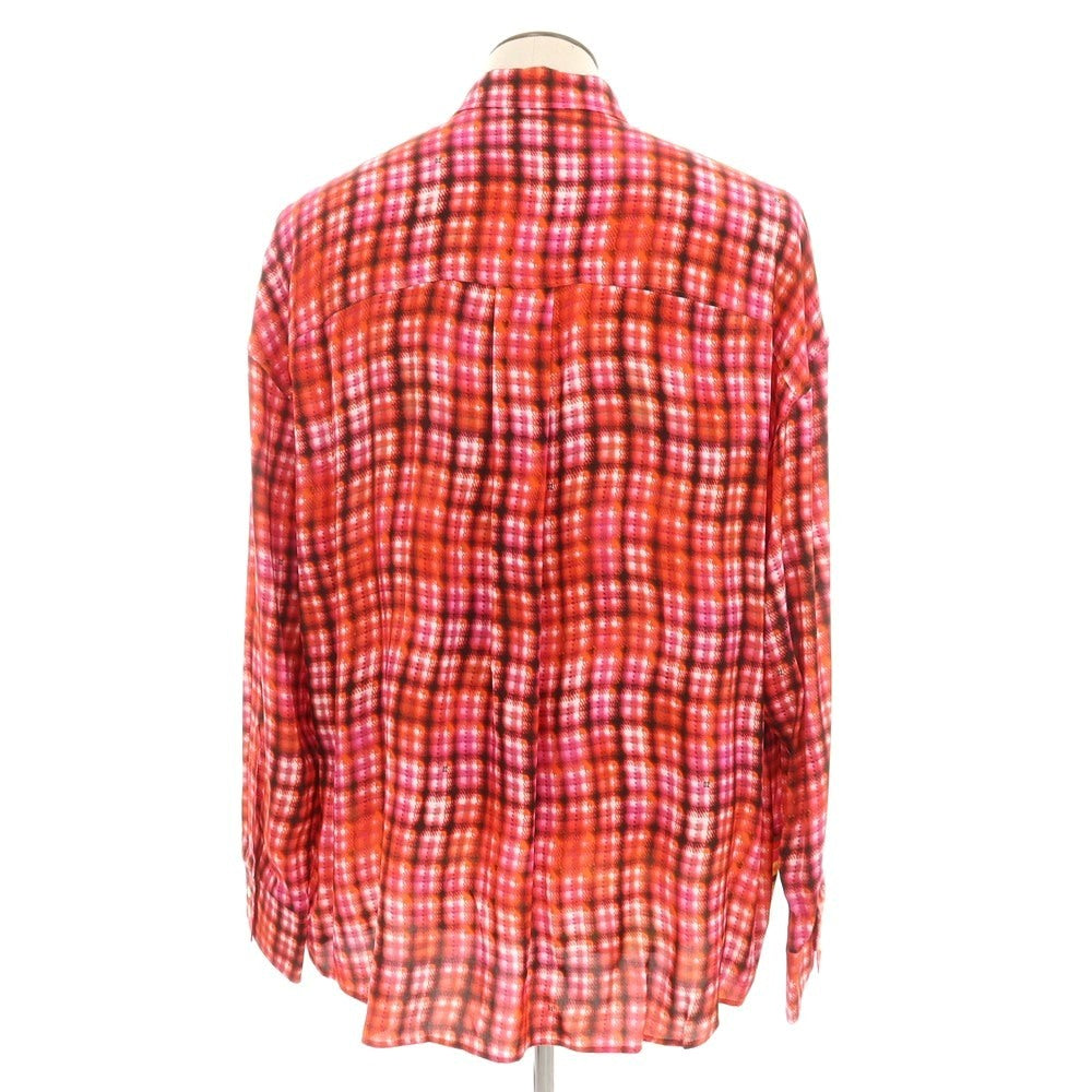 【新品】ディースクエアード DSQUARED2 レーヨン チェック カジュアルシャツ レッド【 48 】【 状態ランクN 】【 メンズ 】