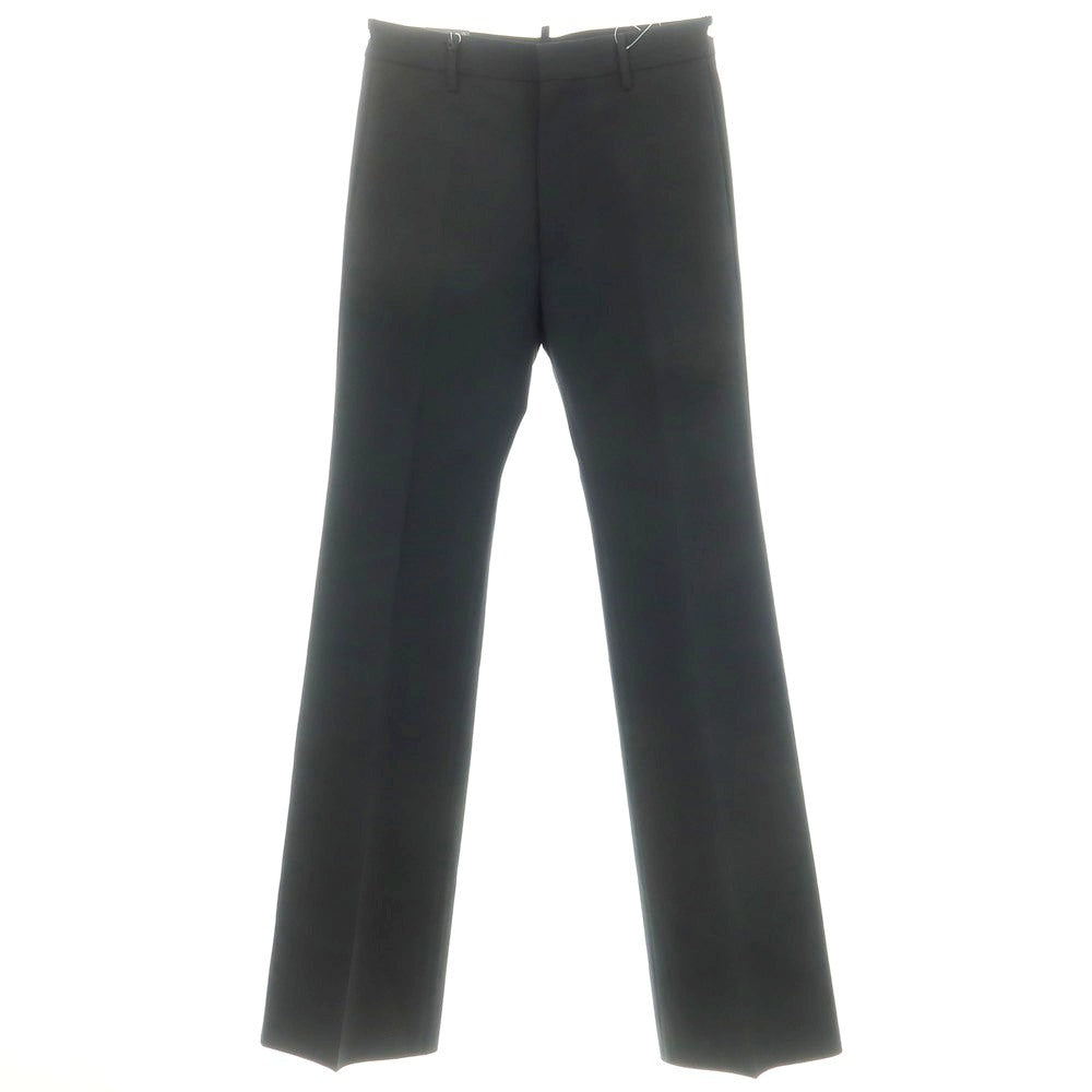 【新品】ディースクエアード DSQUARED2 ストレッチ ウール セミフレア カジュアルスラックスパンツ ブラック【 46 】【 状態ランクN 】【 メンズ 】