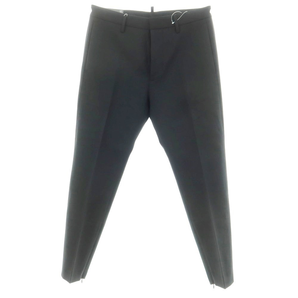 【新品】ディースクエアード DSQUARED2 ストレッチ ウール カジュアルスラックスパンツ ブラック【 46 】【 状態ランクN 】【 メンズ 】