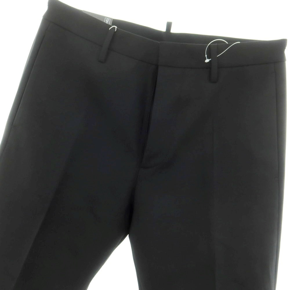 【新品】ディースクエアード DSQUARED2 ストレッチ ウール カジュアルスラックスパンツ ブラック【 46 】【 状態ランクN 】【 メンズ 】