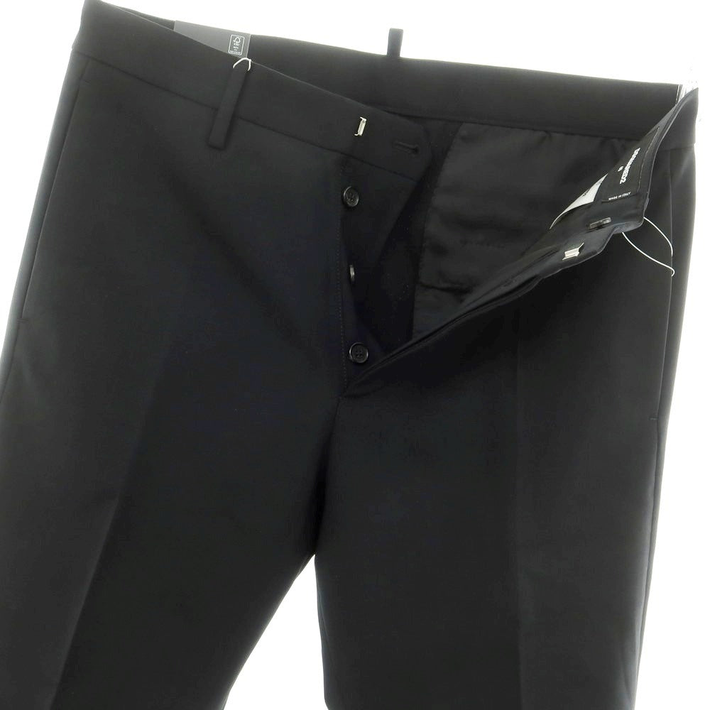 【新品】ディースクエアード DSQUARED2 ストレッチ ウール カジュアルスラックスパンツ ブラック【 46 】【 状態ランクN 】【 メンズ 】