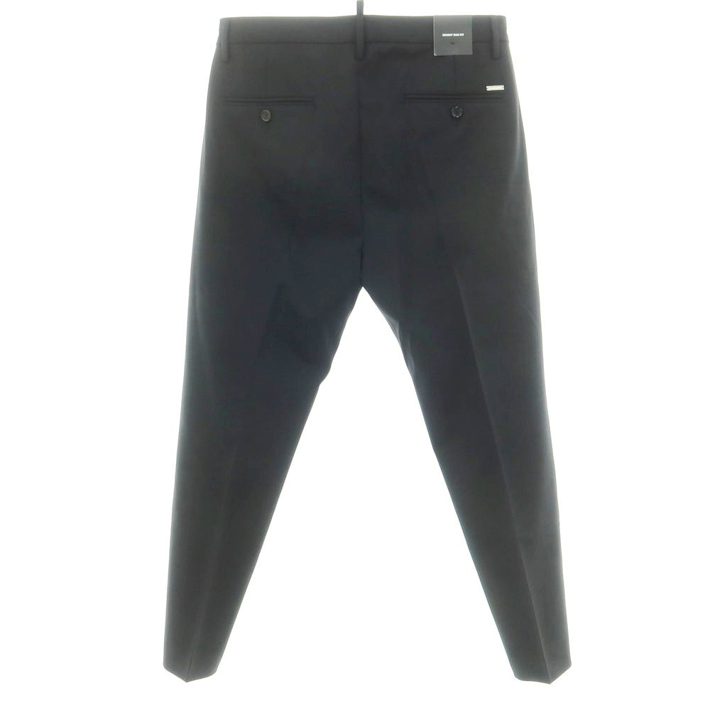 【新品】ディースクエアード DSQUARED2 ストレッチ ウール カジュアルスラックスパンツ ブラック【 46 】【 状態ランクN 】【 メンズ 】