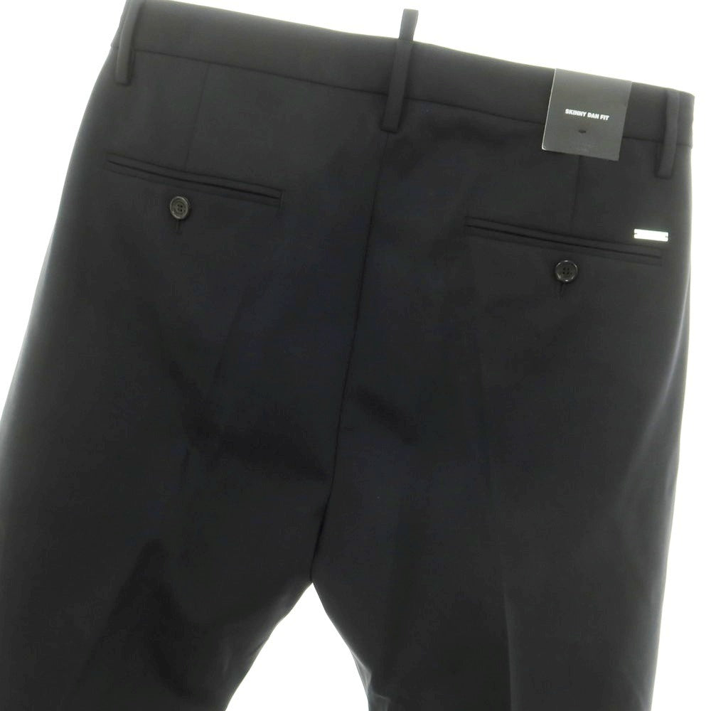 【新品】ディースクエアード DSQUARED2 ストレッチ ウール カジュアルスラックスパンツ ブラック【 46 】【 状態ランクN 】【 メンズ 】