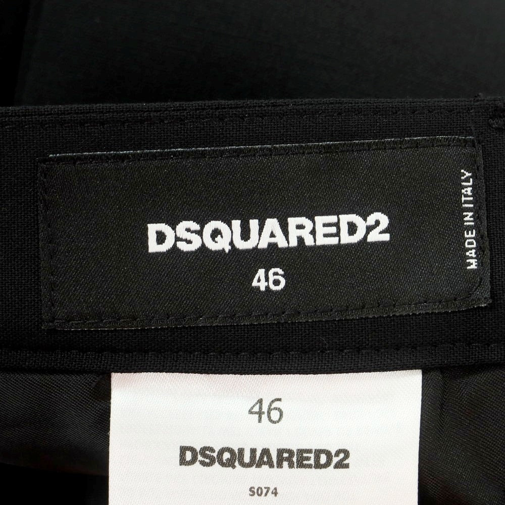 【新品】ディースクエアード DSQUARED2 ストレッチ ウール カジュアルスラックスパンツ ブラック【 46 】【 状態ランクN 】【 メンズ 】