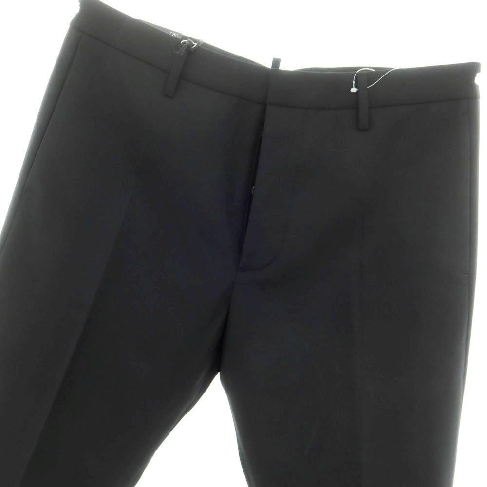 【新品】ディースクエアード DSQUARED2 ストレッチ ウール カジュアルスラックスパンツ ブラック【 50 】【 状態ランクN 】【 メンズ 】