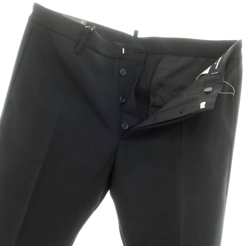 【新品】ディースクエアード DSQUARED2 ストレッチ ウール カジュアルスラックスパンツ ブラック【 50 】【 状態ランクN 】【 メンズ 】
