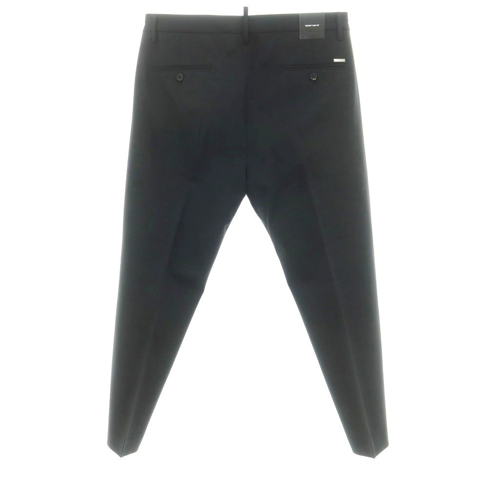 【新品】ディースクエアード DSQUARED2 ストレッチ ウール カジュアルスラックスパンツ ブラック【 50 】【 状態ランクN 】【 メンズ 】