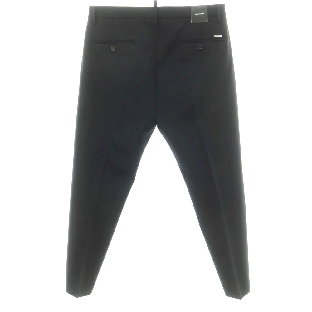 【新品】ディースクエアード DSQUARED2 ストレッチ ウール カジュアルスラックスパンツ ブラック【 50 】【 状態ランクN 】【 メンズ 】