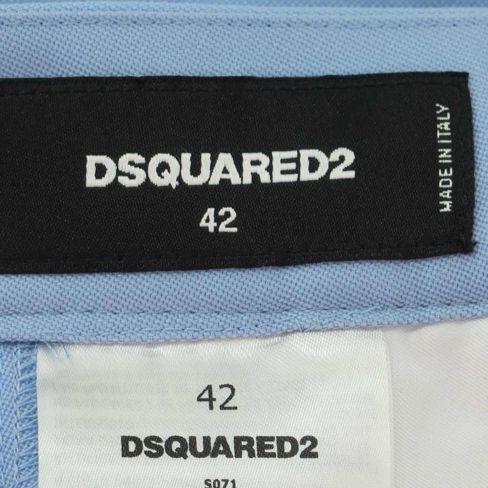 【新品アウトレット】ディースクエアード DSQUARED2 ウール カジュアルスラックスパンツ ライトブルー【 42 】【 状態ランクN- 】【 メンズ 】