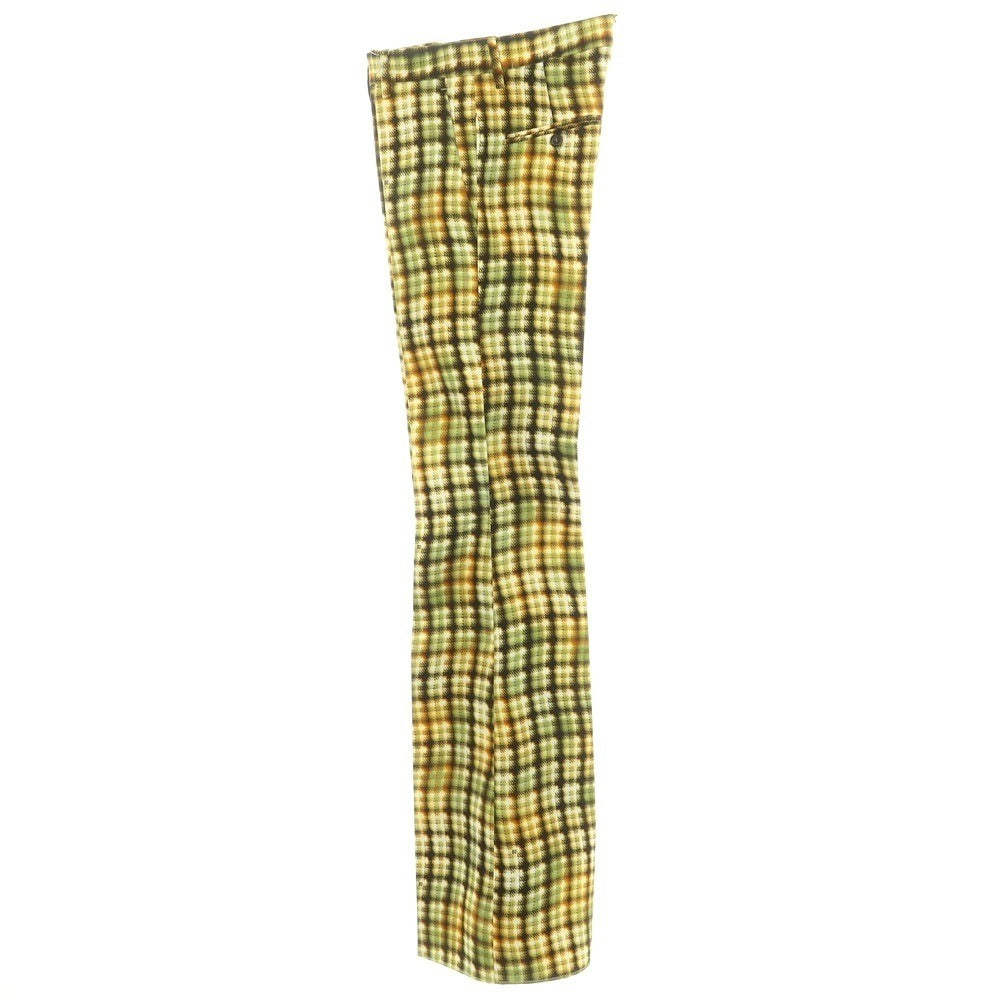 【新品】ディースクエアード DSQUARED2 コットン チェック フレア カジュアルスラックスパンツ オリーブグリーンxオレンジ【 46 】【 状態ランクN 】【 メンズ 】