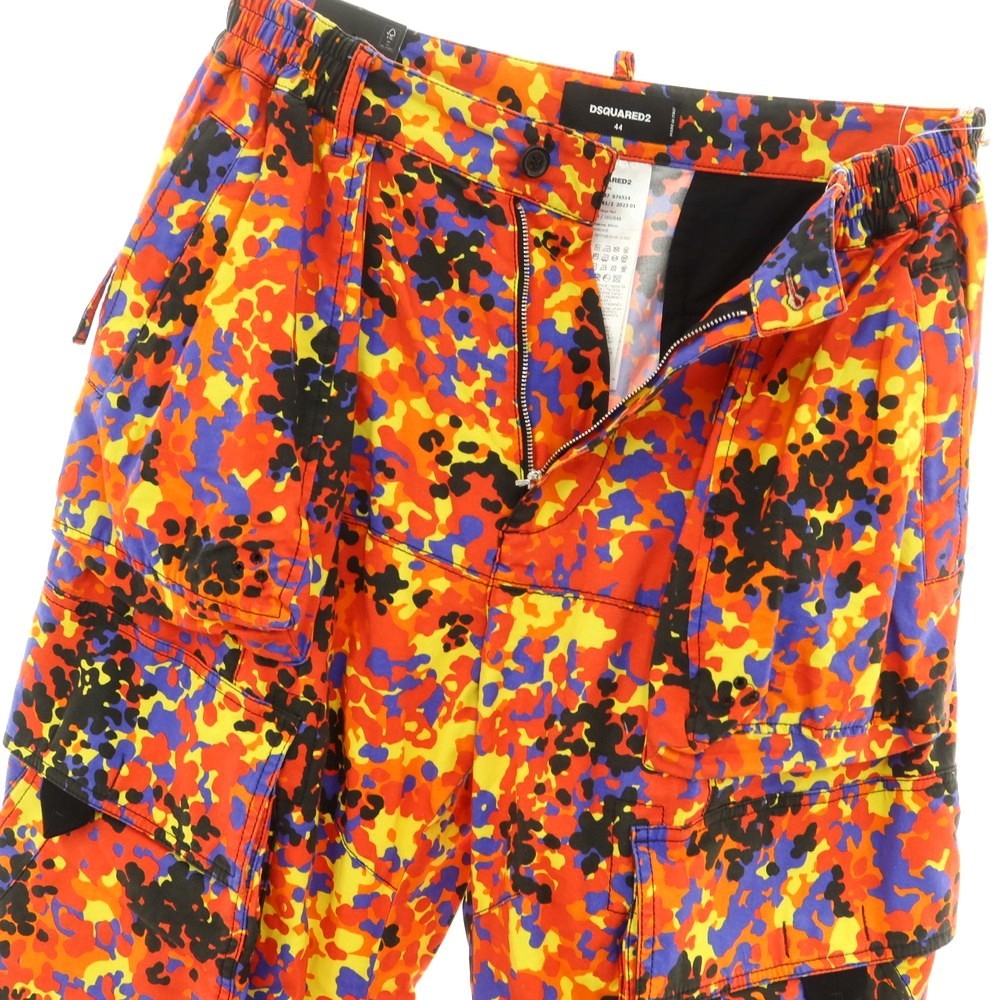 【新品】ディースクエアード DSQUARED2 ストレッチ コットン カーゴパンツ レッドxオレンジ【 44 】【 状態ランクN 】【 メンズ 】