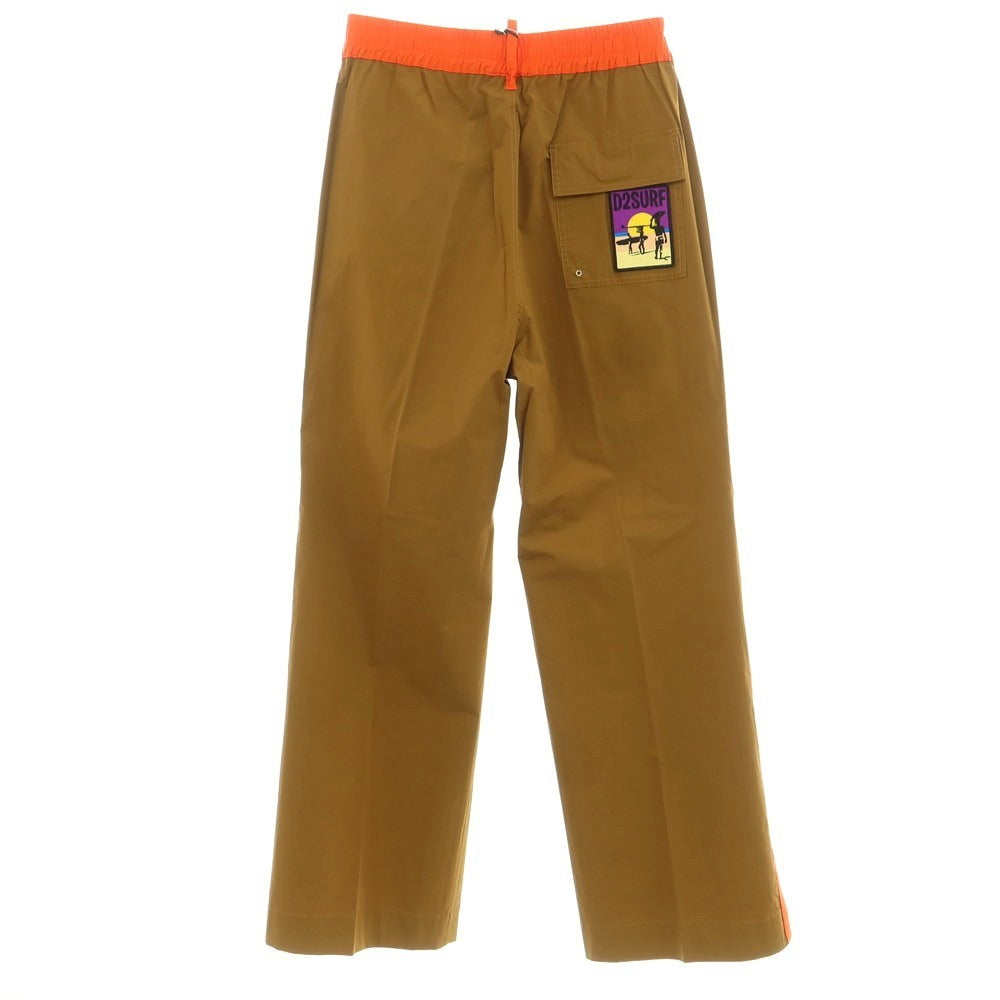 【新品】ディースクエアード DSQUARED2 ストレッチ コットン ワイド イージーパンツ キャメルブラウンxオレンジ【 48 】【 状態ランクN 】【 メンズ 】