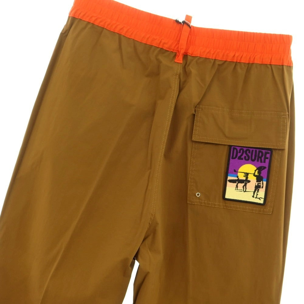 【新品】ディースクエアード DSQUARED2 ストレッチ コットン ワイド イージーパンツ キャメルブラウンxオレンジ【 48 】【 状態ランクN 】【 メンズ 】