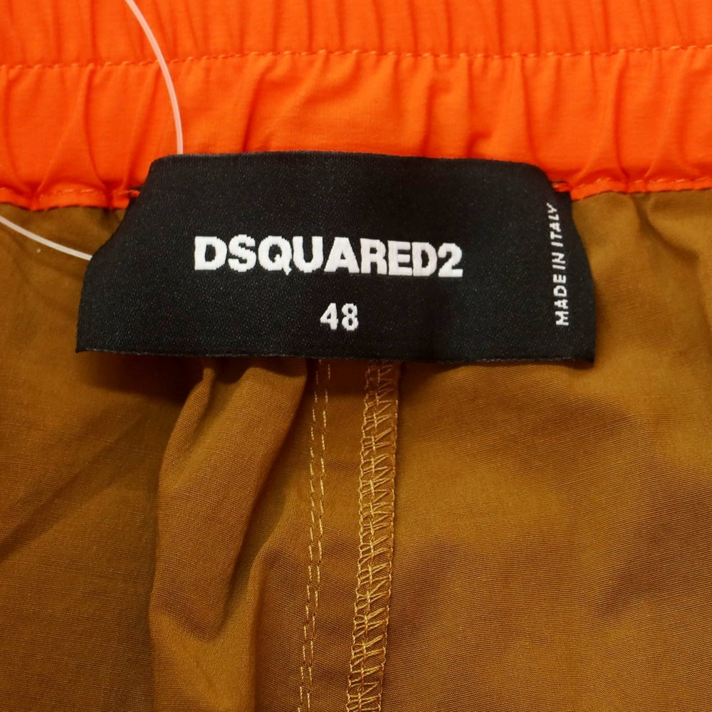 【新品】ディースクエアード DSQUARED2 ストレッチ コットン ワイド イージーパンツ キャメルブラウンxオレンジ【 48 】【 状態ランクN 】【 メンズ 】