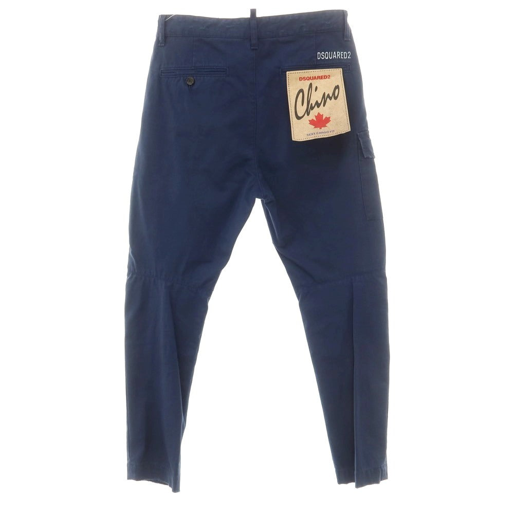 【新品】ディースクエアード DSQUARED2 ダメージ&リペア加工 コットン カーゴパンツ ネイビー【 42 】【 状態ランクN 】【 メンズ 】
