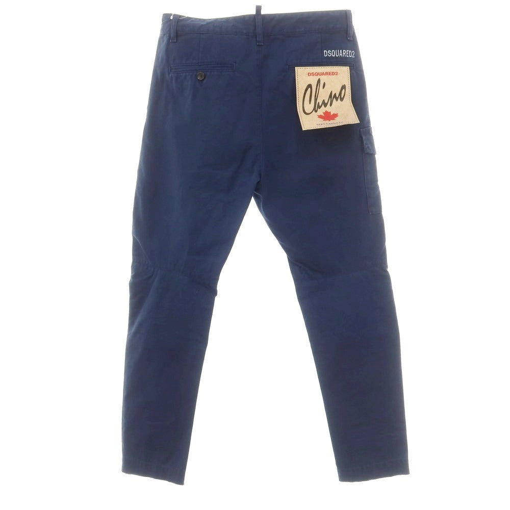 【新品】ディースクエアード DSQUARED2 ダメージ&リペア加工 コットン カーゴパンツ ネイビー【 44 】【 状態ランクN 】【 メンズ 】