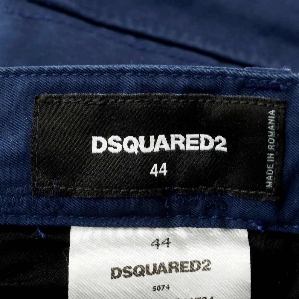 【新品】ディースクエアード DSQUARED2 ダメージ&リペア加工 コットン カーゴパンツ ネイビー【 44 】【 状態ランクN 】【 メンズ 】