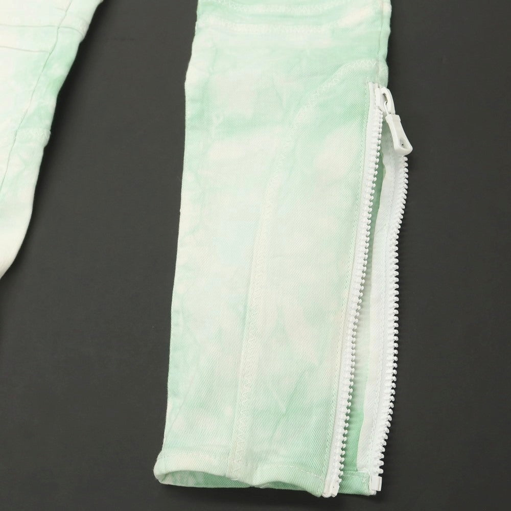 【新品アウトレット】ディースクエアード DSQUARED2 ストレッチ コットン デニムパンツ ライトグリーンxホワイト【 42 】【 状態ランクN- 】【 メンズ 】