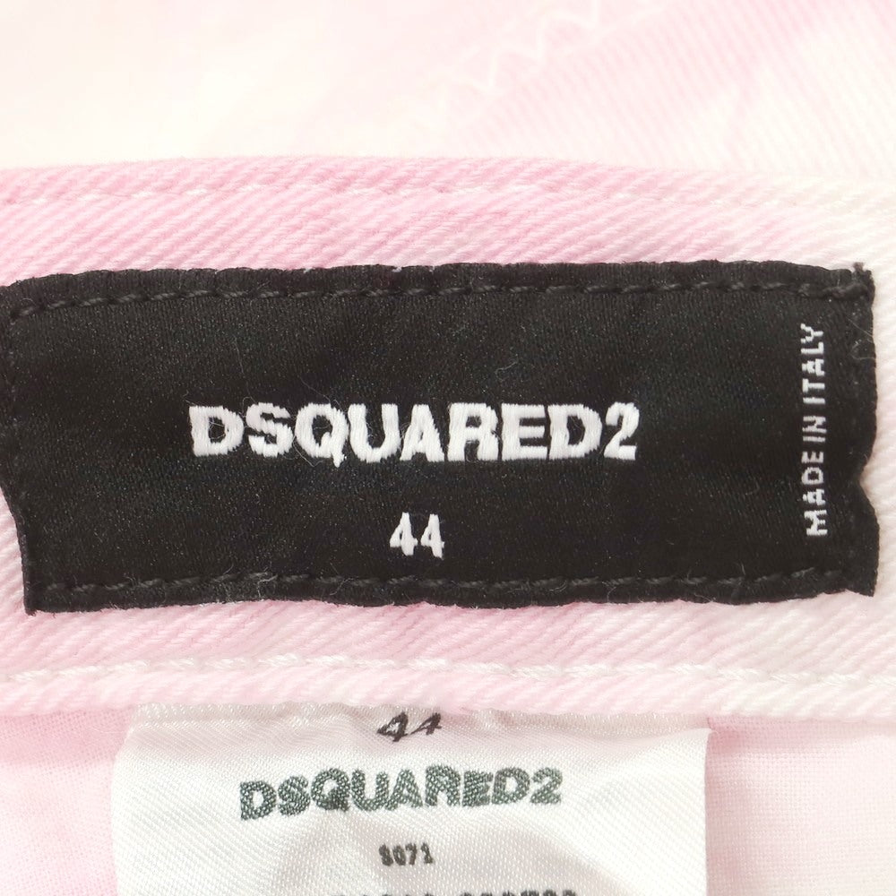 【新品】ディースクエアード DSQUARED2 ストレッチ コットン デニムパンツ ピンクxホワイト【 44 】【 状態ランクN 】【 メンズ 】