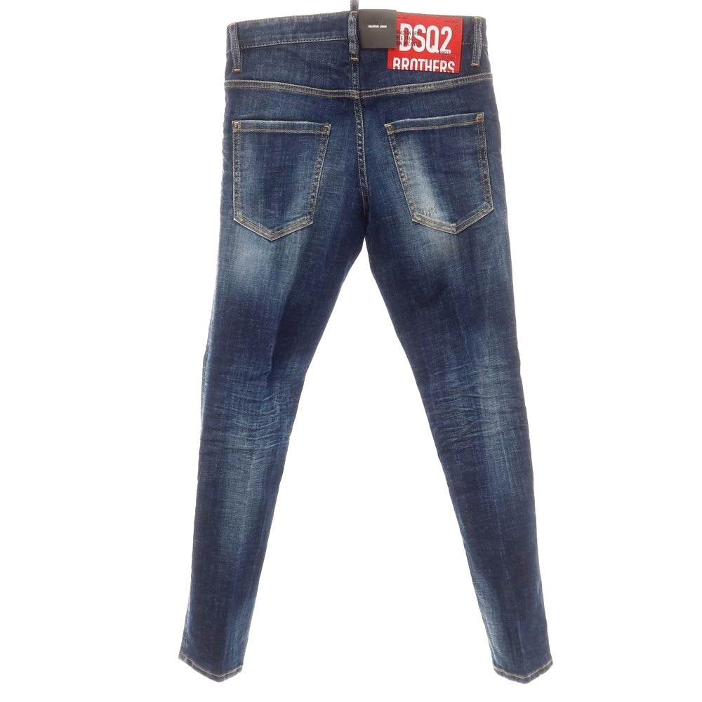 【新品アウトレット】ディースクエアード DSQUARED2 ストレッチ コットン ジーンズ デニムパンツ ネイビー【 44 】【 状態ランクN- 】【 メンズ 】