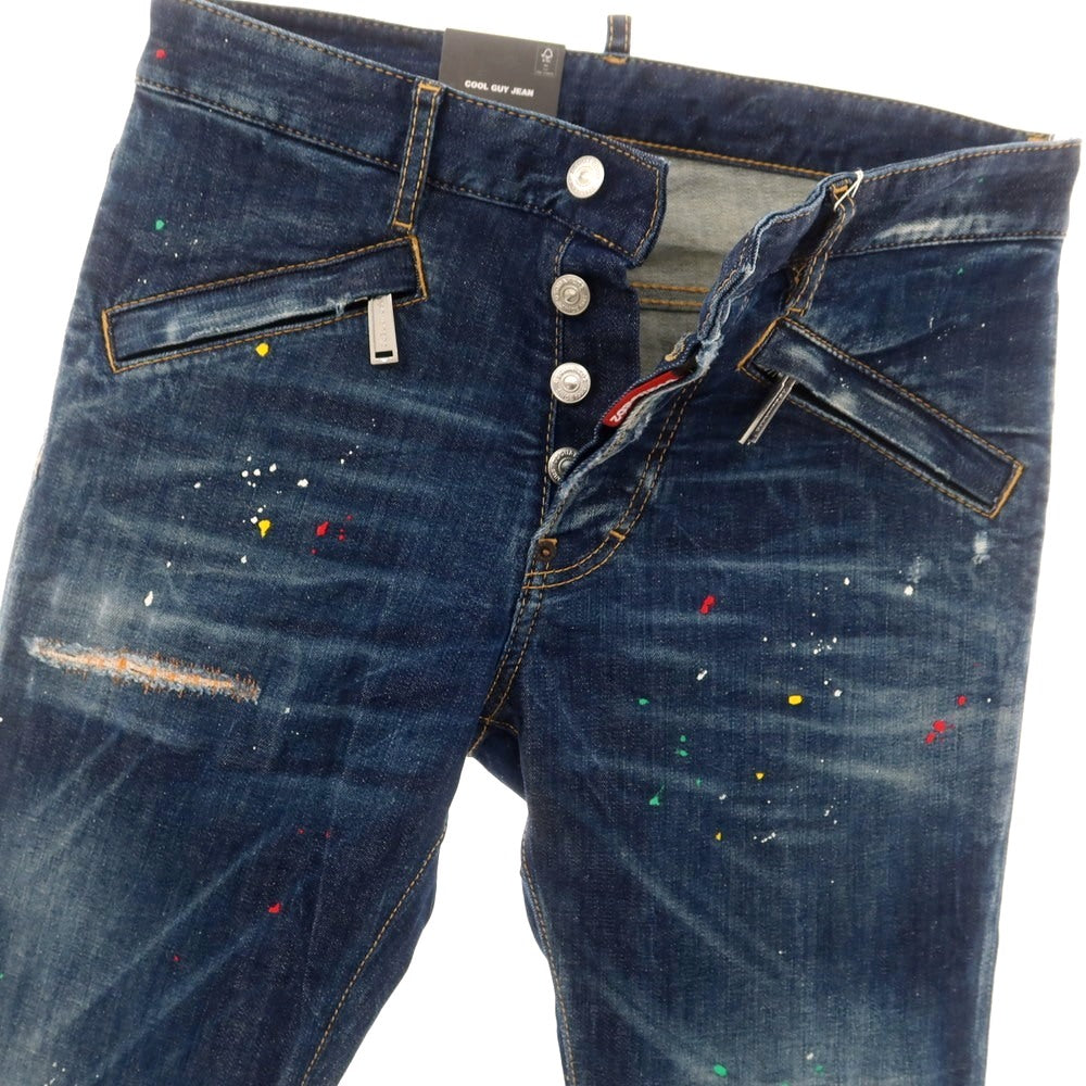 【新品アウトレット】ディースクエアード DSQUARED2 ストレッチ コットンポリエステル ジーンズ デニムパンツ ネイビーxブラック【 44 】【 状態ランクN- 】【 メンズ 】