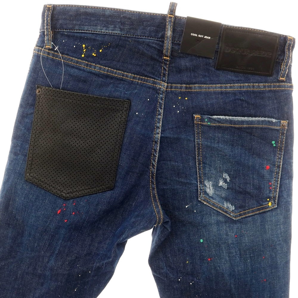 【新品アウトレット】ディースクエアード DSQUARED2 ストレッチ コットンポリエステル ジーンズ デニムパンツ ネイビーxブラック【 44 】【 状態ランクN- 】【 メンズ 】