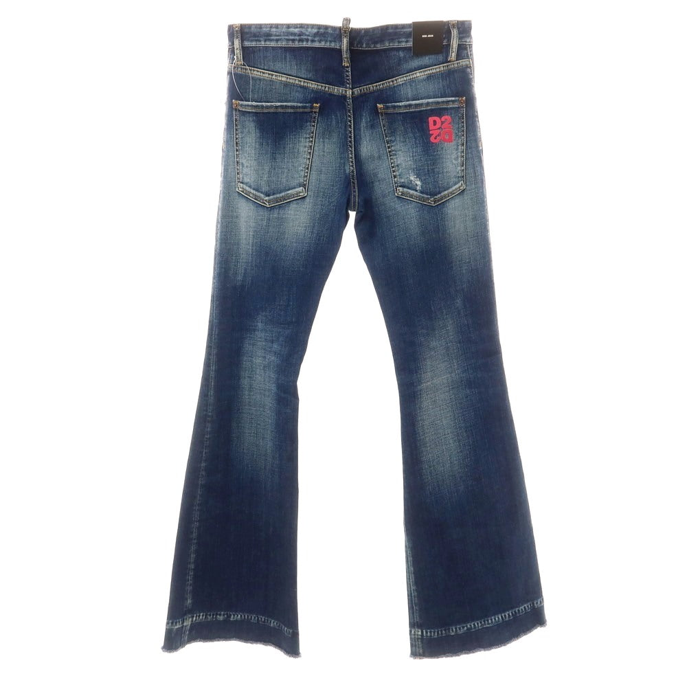 【新品アウトレット】ディースクエアード DSQUARED2 ストレッチ コットン フレア ジーンズ デニムパンツ ネイビー【 48 】【 状態ランクN- 】【 メンズ 】