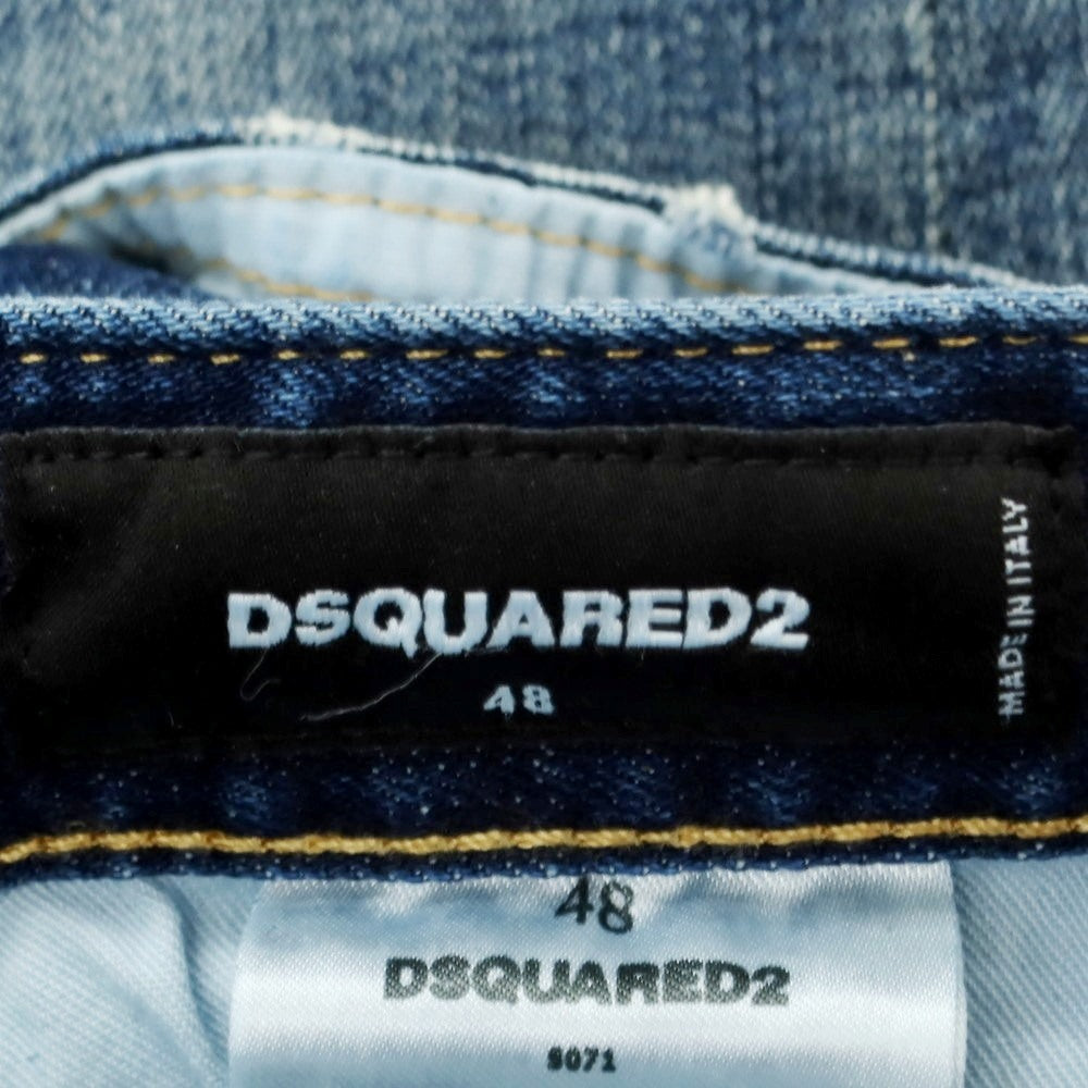 【新品アウトレット】ディースクエアード DSQUARED2 ストレッチ コットン フレア ジーンズ デニムパンツ ネイビー【 48 】【 状態ランクN- 】【 メンズ 】
