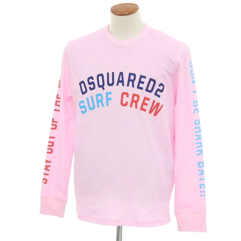 【新品アウトレット】ディースクエアード DSQUARED2 コットン クルーネック 長袖Tシャツ ライトピンク【 M 】【 状態ランクN- 】【 メンズ 】